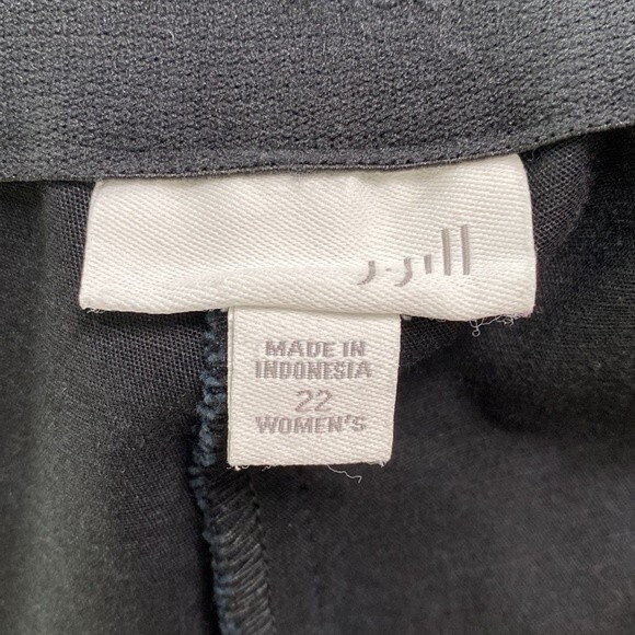 J Jill Women's Black Pull On Cropped Pants Elastic High Waist Stretch Straight - Picture 8 of 13